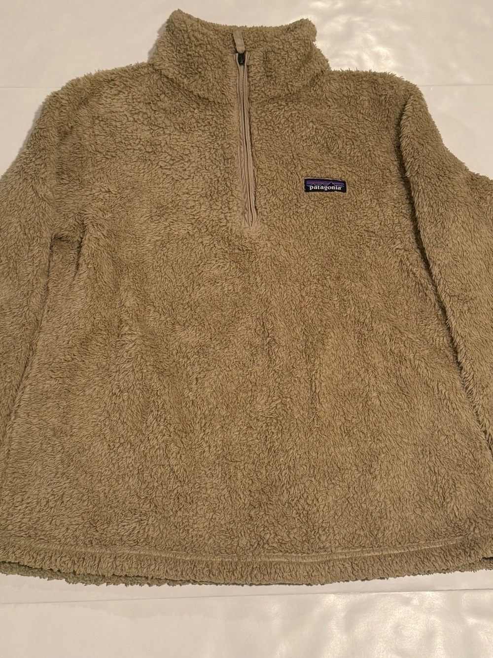 Patagonia Tan Sherpa Quarter-Zip Fleece Pullover
